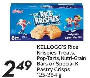 Sobeys Urban Fresh Kellogg's rice krispies treats, pop-tarts, nutri-grain bars or special k pastry crisps offer