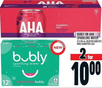 Metro Bubly or aha sparkling water offer