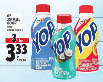 Metro Yop drinkable yogourt offer