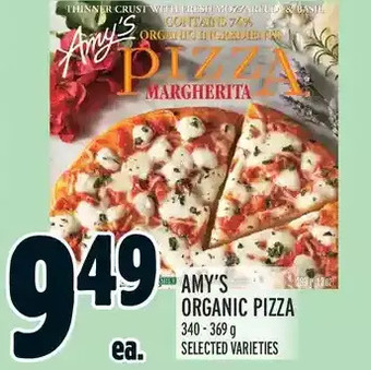 Metro Amy's organic pizza offer