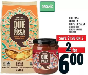 Metro Que pasa tortilla chips or salsa offer