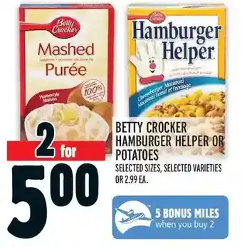 Metro Betty crocker hamburger helper or potatoes offer