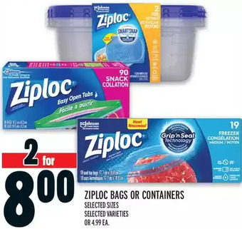 Metro Ziploc bags or containers offer