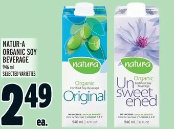 Metro Natur-a organic soy beverage offer