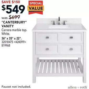 RONA "canterbury" vanity offer