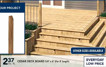 RONA Cedar deck board offer