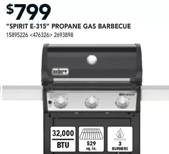 RONA Weber "spirit e-315" propane gas barbecue offer