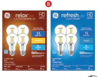 RONA Ge 4-pack "relax" or "refresh" a19 led bulbs offer