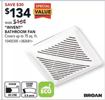 RONA Broan "invent" bathroom fan offer