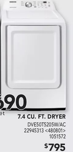 RONA Samsung 7.4-cu. ft. dryer offer