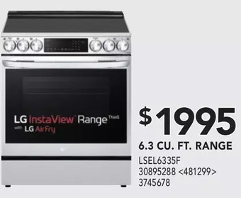 RONA Lg 6.3 cu. ft. range offer