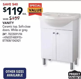 Lowe's Project source vanity offer