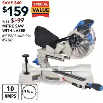 Lowe's Kobalt mitre saw with laser offer