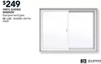 Lowe's Vinyl sliding window 48" x 36" offer