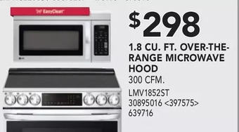 Lowe's Lg 1.8 cu. ft. over-the-range microwave hood offer