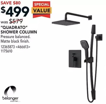Lowe's Belanger "quadrato" shower column offer