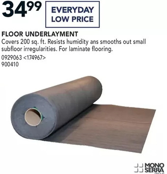 Lowe's Mono serra floor underlayment offer