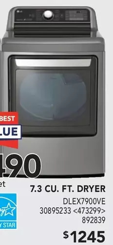 Lowe's 7.3 cu. ft. dryer offer