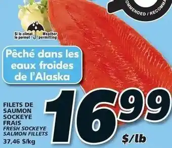 IGA Fillets De Saumon Sockeye Frais 37.46kg offer