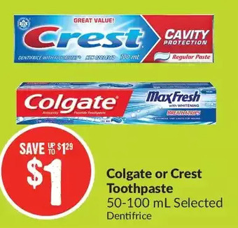 FreshCo Colgate or crest toothpaste offer