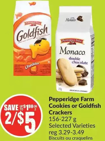 FreshCo Pepperidge farm cookies or goldfish crackers offer
