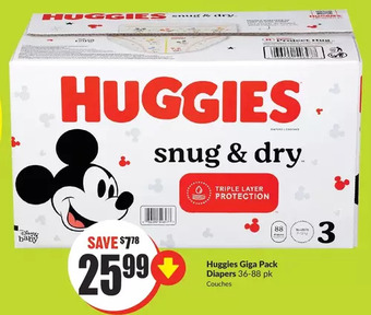 FreshCo Huggies giga pack diapers offer