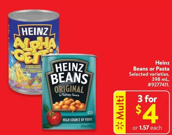 Walmart Heinz beans or pasta offer