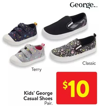 Walmart Kids' george casual shoes offer