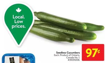 Walmart Seedless cucumbers offer