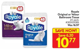 Walmart Royale original or velour bathroom tissue offer