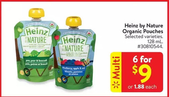 Walmart Heinz by nature organic pouches offer