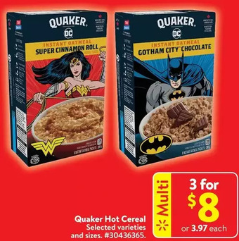 Walmart Quaker hot cereal offer