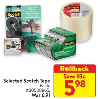 Walmart Scotch tape offer