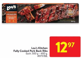 Walmart Lou's kitchen fully cooked pork back ribs offer
