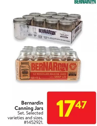 Walmart Bernardin canning jars offer