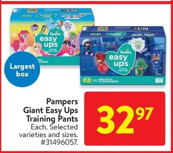 Walmart Pampers giant easy ups training pants offer