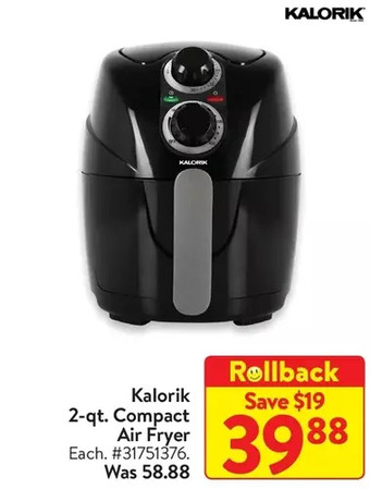 Walmart Kalorik 2-qt. compact air fryer offer
