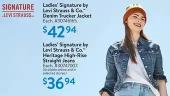 Walmart Ladies' signature by levi strauss & co. denim trucker jacket offer