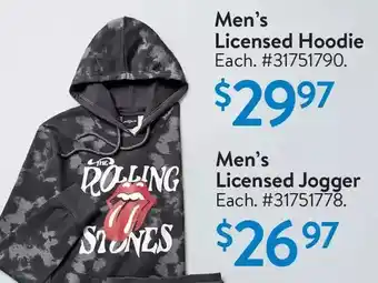 Walmart Men's licensed hoodie offer