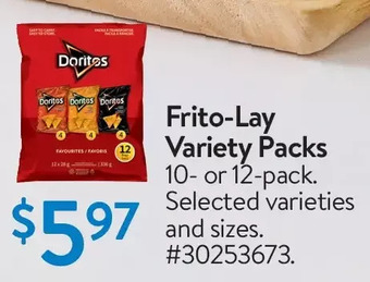 Walmart Frito-lay variety packs offer