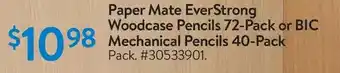 Walmart Paper mate everstrong woodcase pencils 72-pack or bic mechanical pencils 40-pack offer