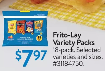 Walmart Frito-lay variety packs offer