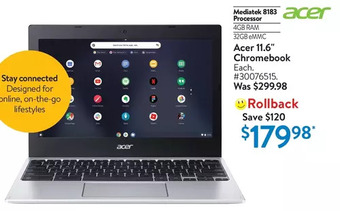Walmart Acer 11.6" chromebook offer