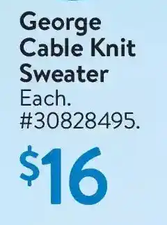 Walmart George cable knit sweater offer
