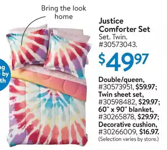 Walmart Justice comforter set, double/queen, | twin sheet set | 60" x 90" blanket | decorative cushion offer