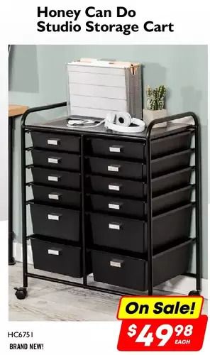 Factory Direct Honey can do studio storage cart offer