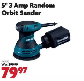 Home Hardware 5" 3 amp random orbit sander offer