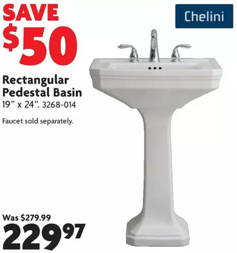 Home Hardware Rectangular pedestal basin offer