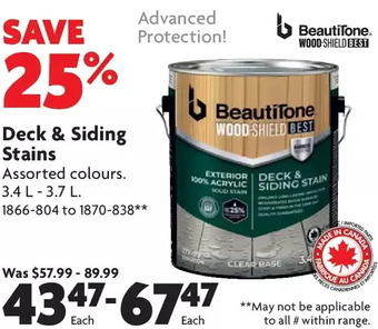 Home Hardware Deck & siding stains offer