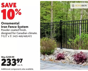 Home Hardware Ornamental iron fence system offer